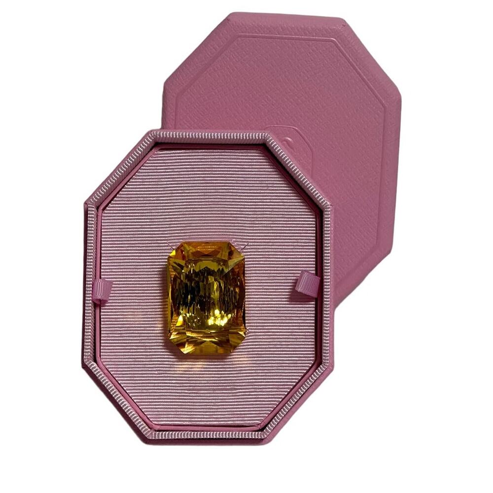 Swarovski Lucent cocktail ring Oversized crystal, Octagon cut, Yellow 55 / USA 7
